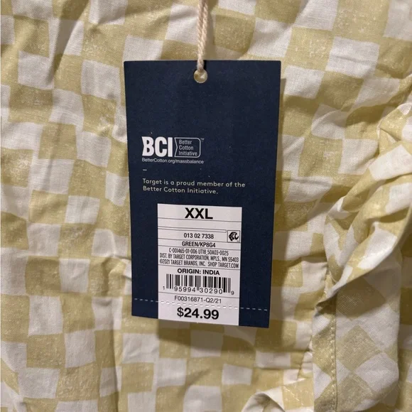 Universal Thread Yellow Checkered Blouse - Picture 4 of 5